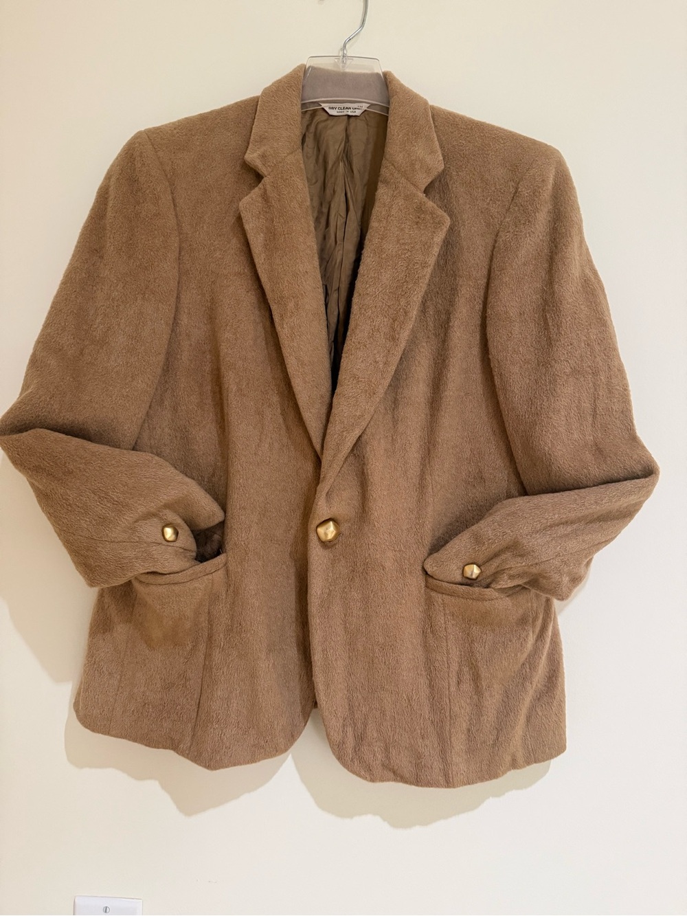 Camel Hair Light Brown Blazer, Size S